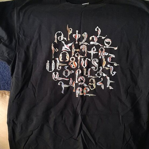 Black T-shirt with Armenian Alphabet, Size XL, New