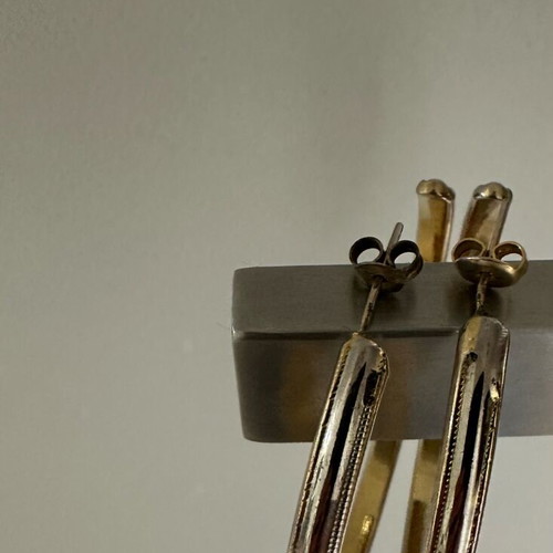 Vintage 90s hoop earrings used, gold and silver