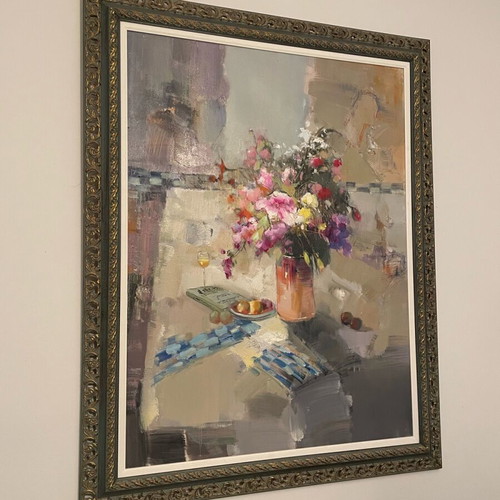 Oil painting by European artist like new with handmade frame