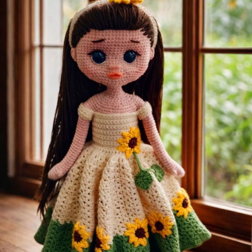 Knitted doll new, handmade