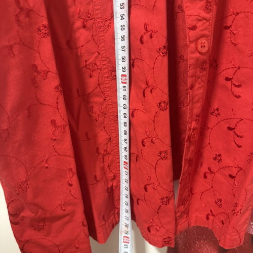 Summer shirt red with embroidered details, like new, size L