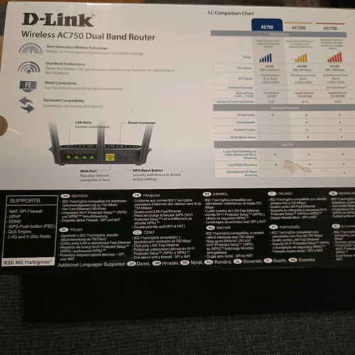 D-LINK AC750 dual band router like new