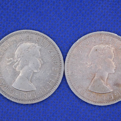 Set of 2 old Great Britain 2 Shillings coins (1965 & 1966)