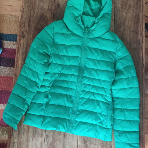 Waterproof women's jacket with hood, green
