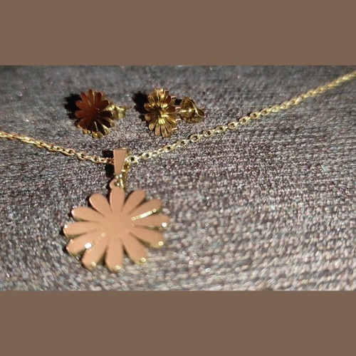 Daisy set made of gold-tone stainless steel new