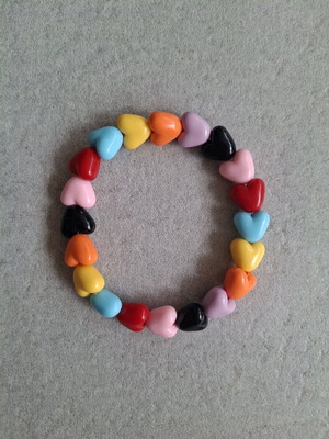 Bracelet handmade with heart beads made to order