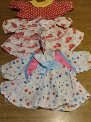 Doll Clothes used, pack of 3 for large dolls