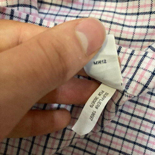 Ralph Lauren Oxford long sleeve shirt XL white pink navy blocked black pony