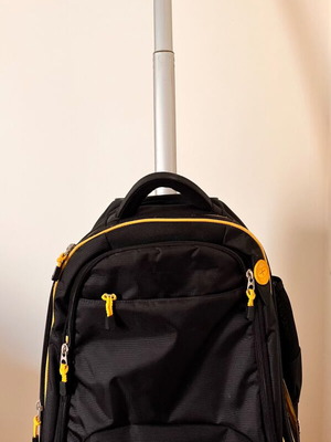 Backpack with trolley and laptop compartment like new, black