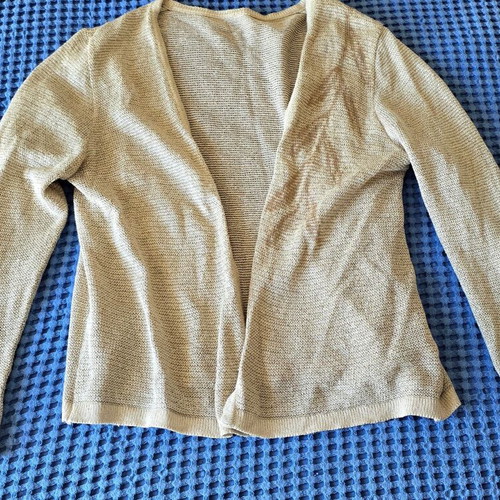 Beige cardigan with branch design, size Medium