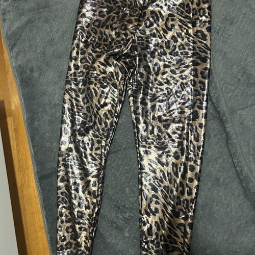 H&M leggings gold leopard like new, shiny