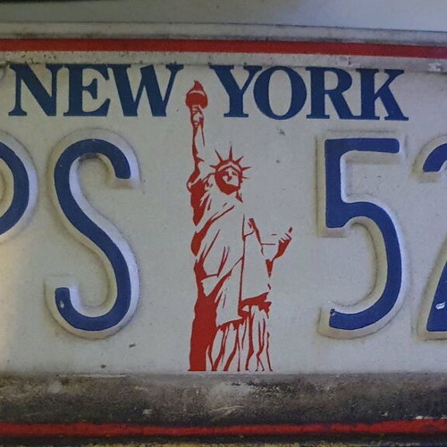 New York Car License Plate used, American style