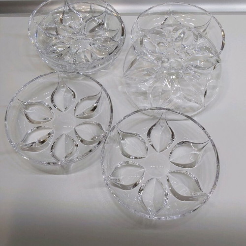 Crystal cake plates like new, set of 6 pieces