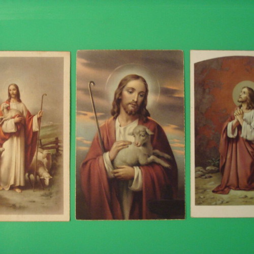 Jesus Christ postcards used, set of 3