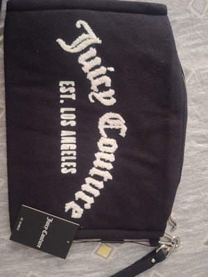 Juicy Couture Black Pouch Wristlet new with embroidered logo