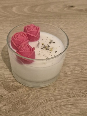 Soy candle new handmade with small roses