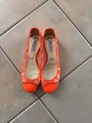 Jimmy Choo μπαλαρίνες πορτοκαλί νέον σαν καινούργιο, μέγεθος 39