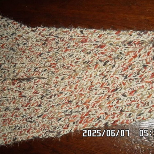 Wool scarf large long used and fluffy