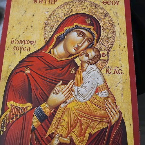 Christian icon The Virgin Mary Glykofilousa like new