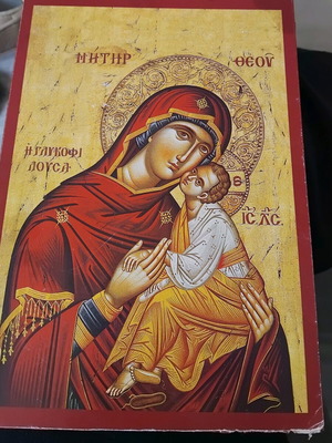Christian icon The Virgin Mary Glykofilousa like new