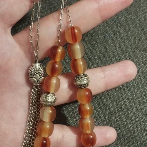 Handmade Cat's Eye Worry Beads in Honey Tone
