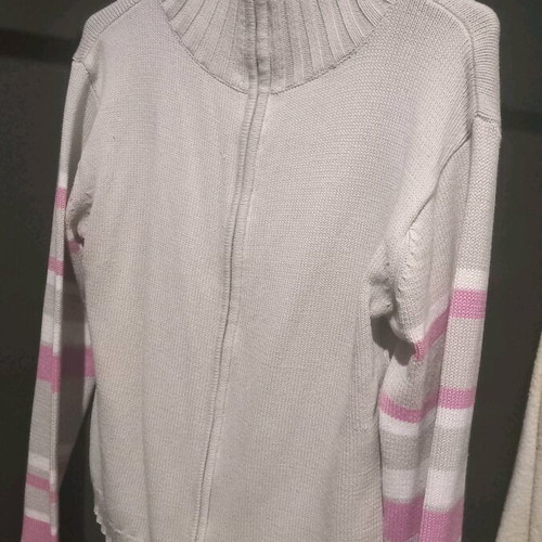 Sweater cardigan with zipper new, beige