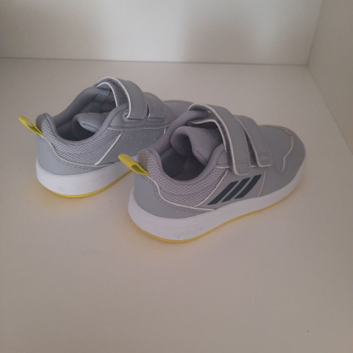 Adidas sports shoes size 23 like new, gray with blue stripes