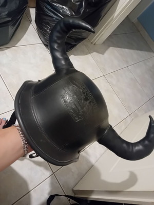 Δερμάτινο κράνος Viking με κέρατα Harley-Davidson μεταχειρισμένο