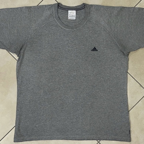 Adidas T-shirt grey melange with classic logo embroidery size XL