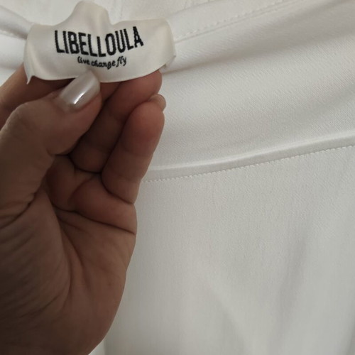 Libelloula White High-Waisted Palazzo Pants like new, Large
