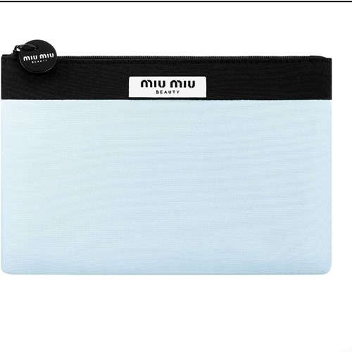 Miu Miu cosmetic pouch new, black and turquoise