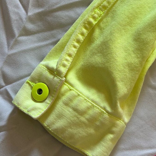 Denim jacket neon yellow Fashion Nova XL like new