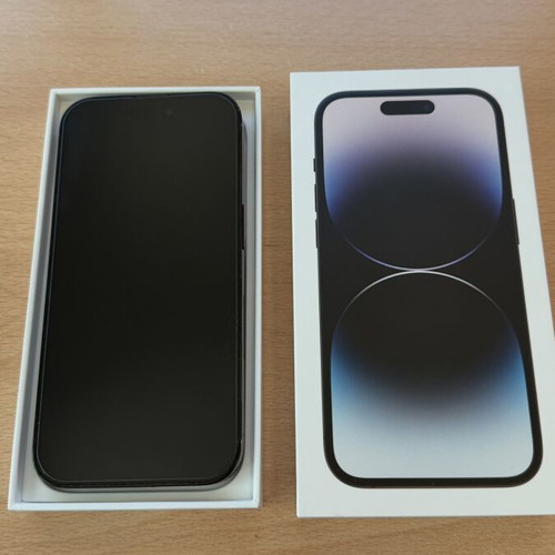 Apple iPhone 14 Pro 256GB Space Black like new, e-sim only, 7 new cases