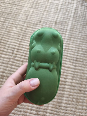 Children's glasses case used, green