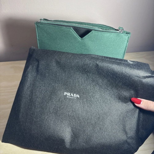 Prada toiletry bag green new
