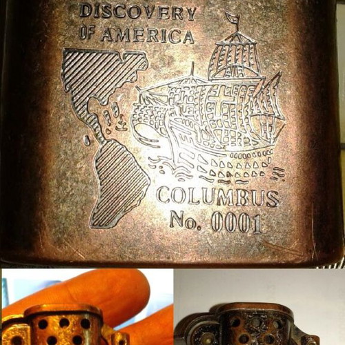Columbus Lighter used, vintage brass finish, 1956