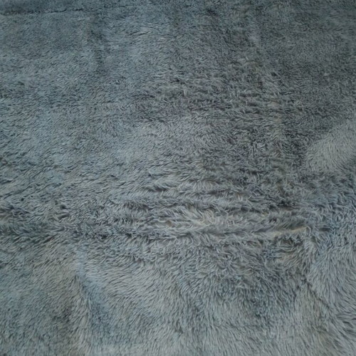 Rug set used, 2 pieces with soft gray texture and anti-slip dots