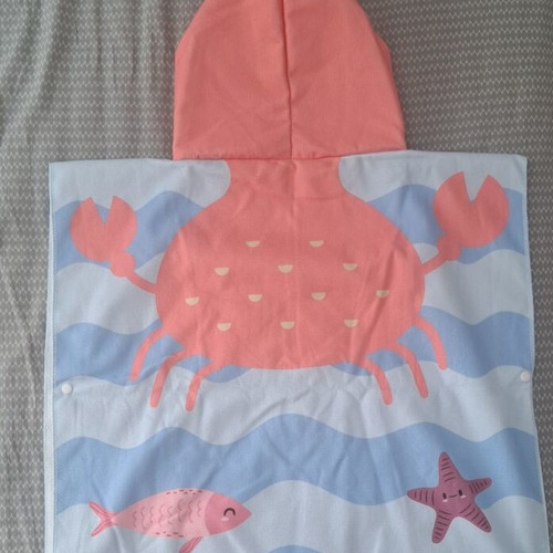 Children's beach towel cape like new, quick-dry fabric 60×60