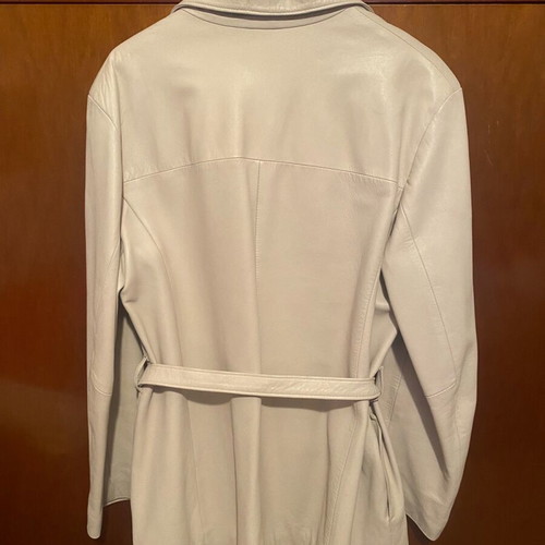 Newton leather jacket like new, white, size 44, spring-autumn