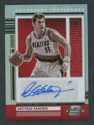 Arvydas Sabonis 2021-22 Panini Contenders Optic Holo Legendary autograph card like new
