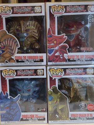 Funko Pop Yu-Gi-Oh Egyptian Gods and Exodia lot like new