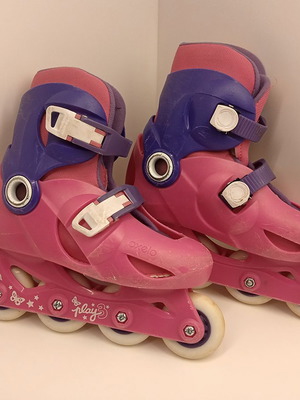 Oxelo Play3 Kids Inline Roller Skates used, size 30-32