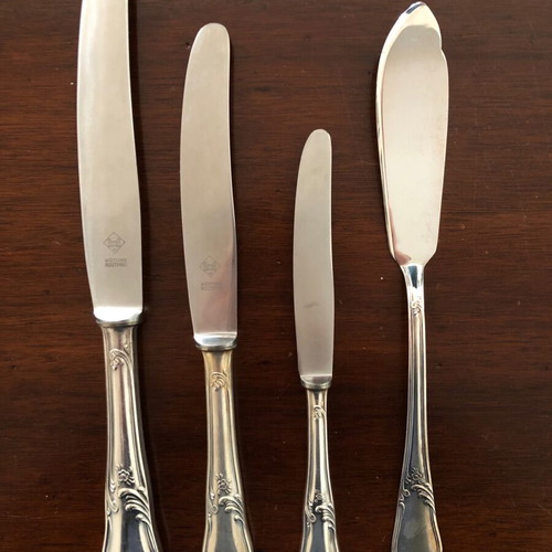 Silver collectible cutlery set like new, 12 sets, 171 pieces
