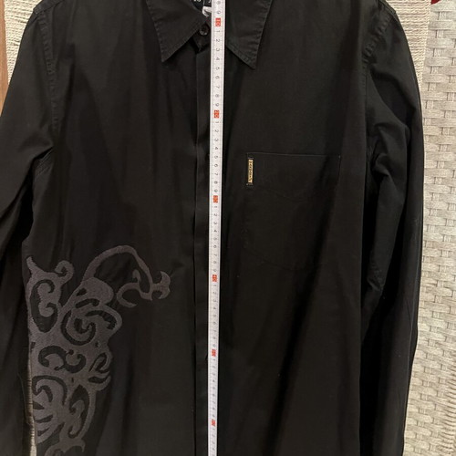Armani Jeans men's black cotton shirt used, size M, embroidered