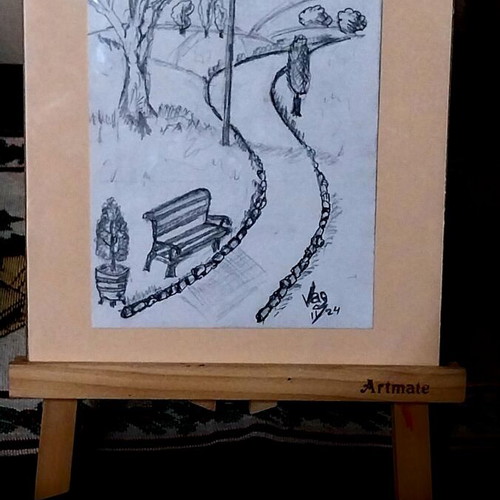 Pencil drawing original artwork 14 x 21 cm new