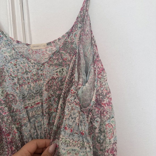Oysho Boho Maxi Dress like new with colorful pink and blue pattern