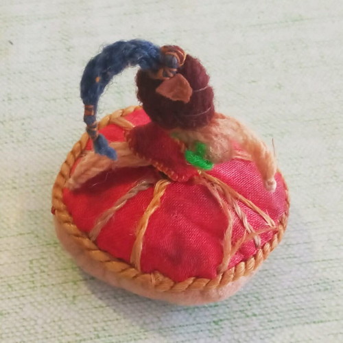 Pincushion Vintage Handmade Souvenir from Madeira 1950s-1960s used