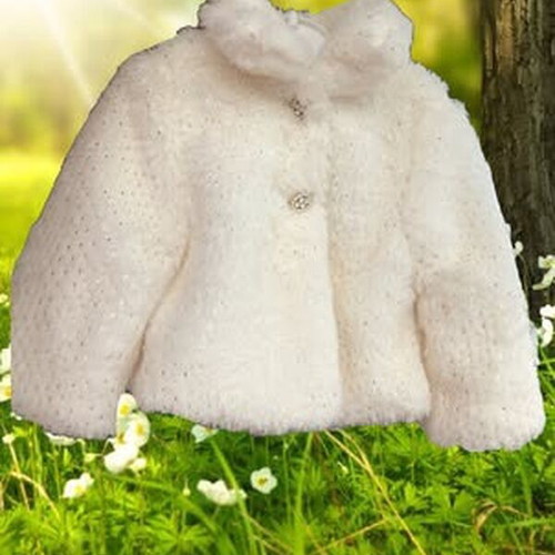 Vinteli Baby Fur Coat New, Cream-Gold, 9-12 Months