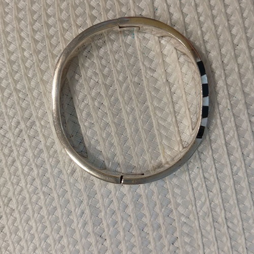 Silver bracelet from Mexico like new with black onyx inlay
