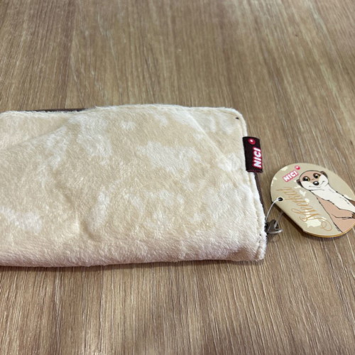 Nici furry wallet new, beige and brown